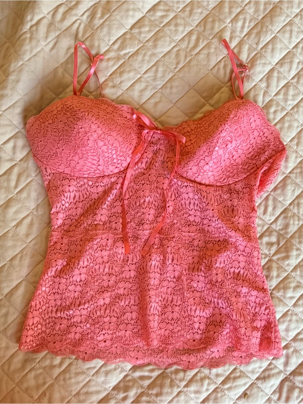Coral Lace Camisole Top - Unbranded